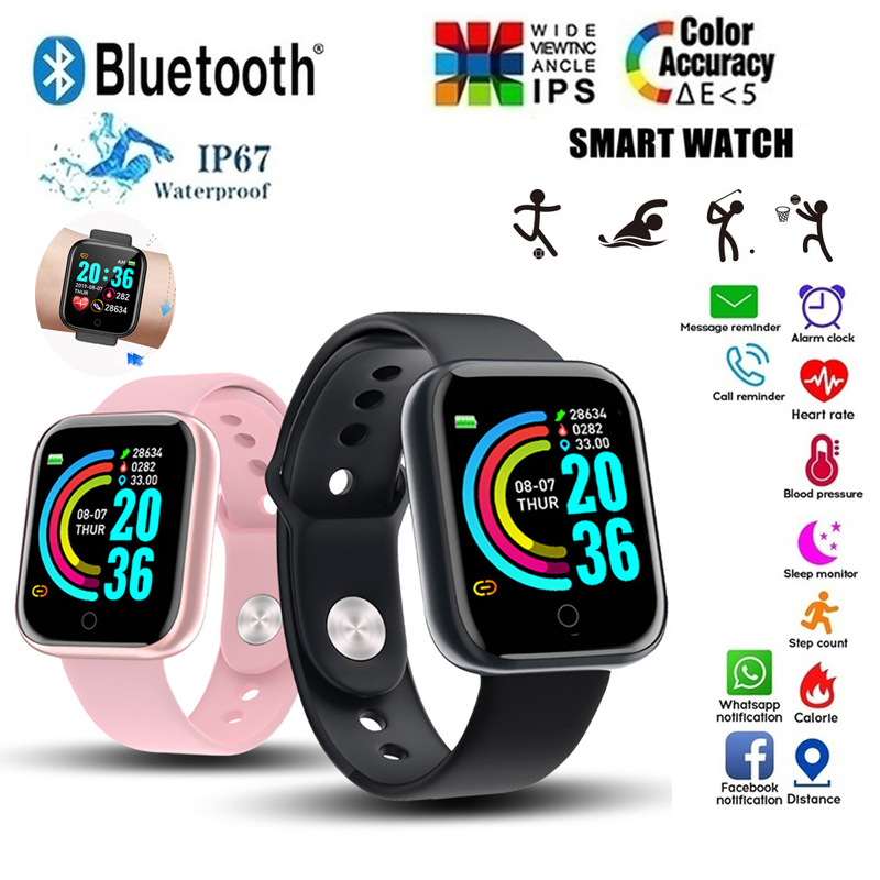 Smartwatch Face - Водонепроницаемые Смарт-часы D20 с пульсометром, тонометром,