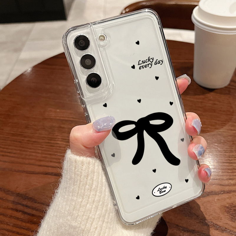 Samsung Galaxy A55 - Прозрачный чехол с бантом для Samsung