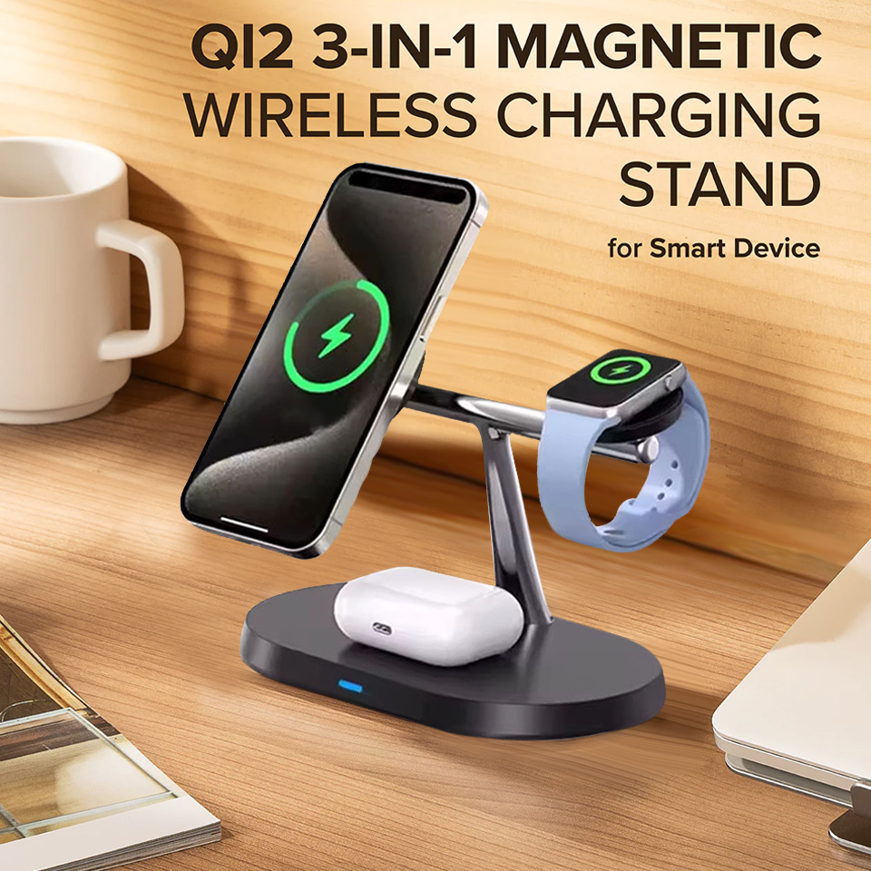 Wireless Charger Watch - Магнитная беспроводная зарядная станция 3-в-1 для
