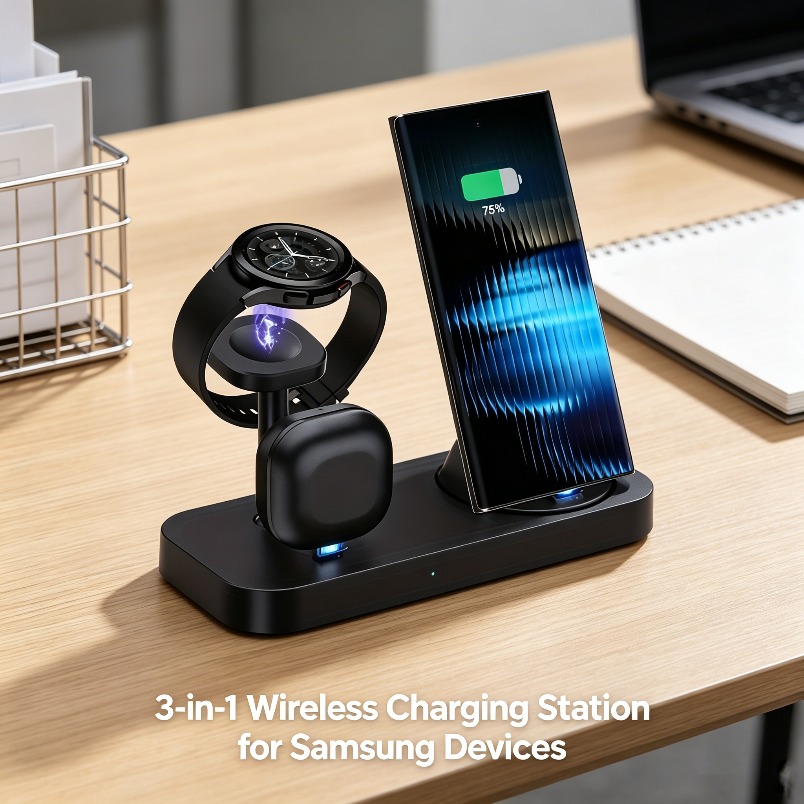 Wireless Charger Watch - Беспроводное зарядное устройство 3-в-1 с двойной