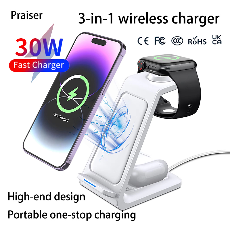 Wireless Charger Watch - Беспроводная зарядная станция 3-в-1 мощностью 15