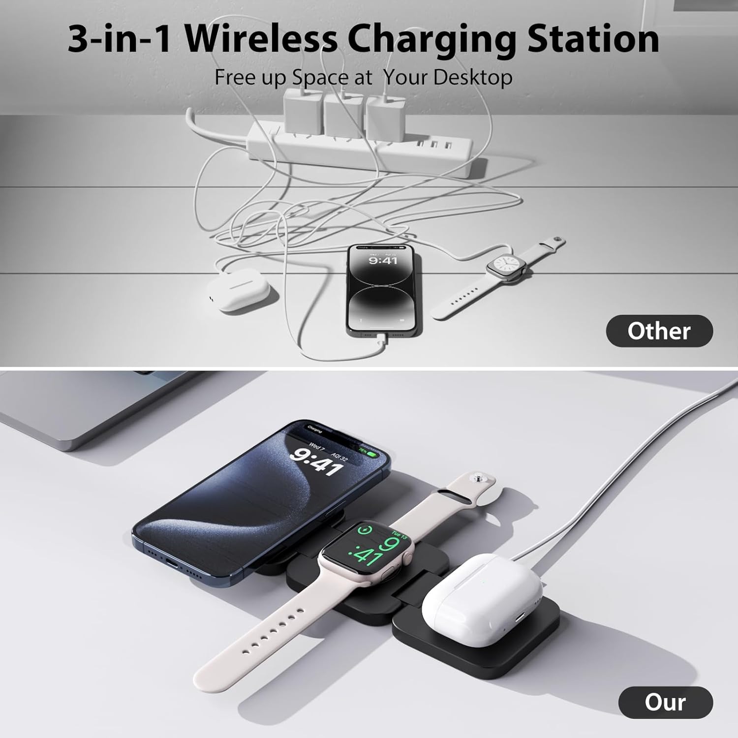 Складное быстрое беспроводное  – обзор и цена Wireless Charger Watch