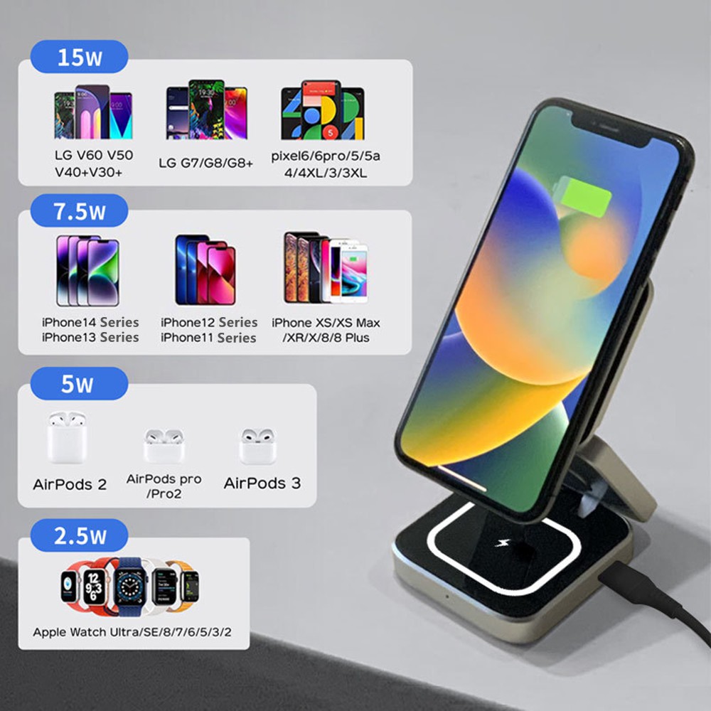 Складная станция магнитного бе – обзор и цена Wireless Charger Watch